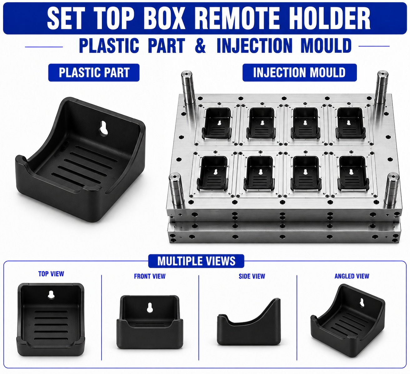 Set Top Box Plastic Remote Holder Mould and Moulding Service